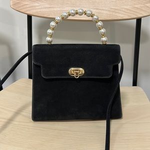 Vintage velvet crossbody bag/made in Canada